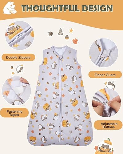 Miniatura 3 de Licin - Saco de dormir para bebé de 2.5 TOG, saco de dormir de invierno para bebé, manta con cremallera de 2 vías, con longitud ajustable para bebés