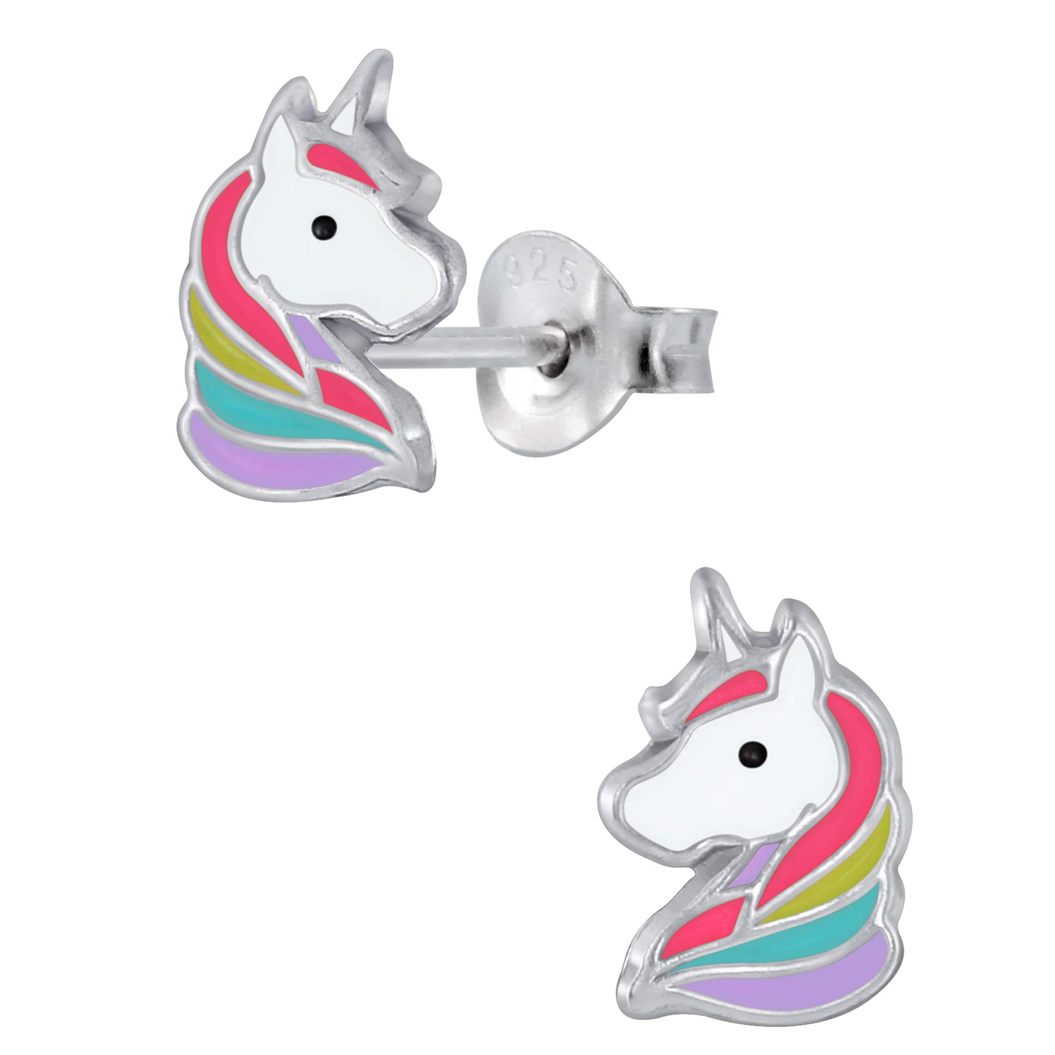 Aww So Cute925 Sterling Silver Hypoallergenic Unicorn Stud Earrings for Babies, Kids & Girls | Diwali Gift/Birthday Gift | Comes in a Gift Box | 925 Stamped with Certificate of Authenticity | ER1592