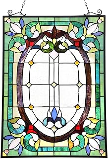 Capulina Dancing Style Stained Glass Window Hangings Panels 17" W x 22" H Fine