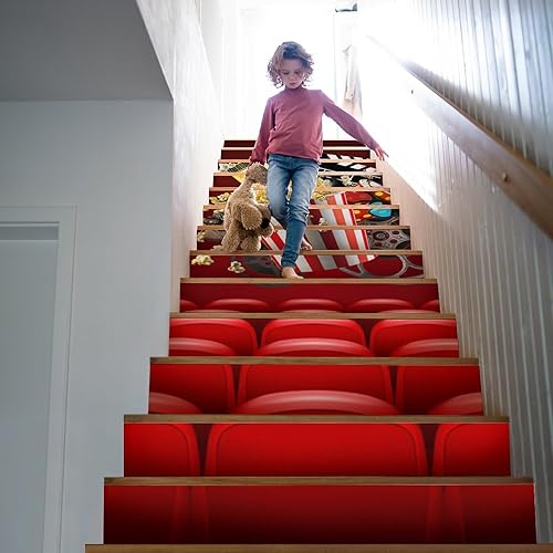 Miniatura 5 de Brebasf - Calcomanías decorativas para elevador de escalera de cine, cine, arte abstracto, moderno, carrete de película para bebidas, patrón