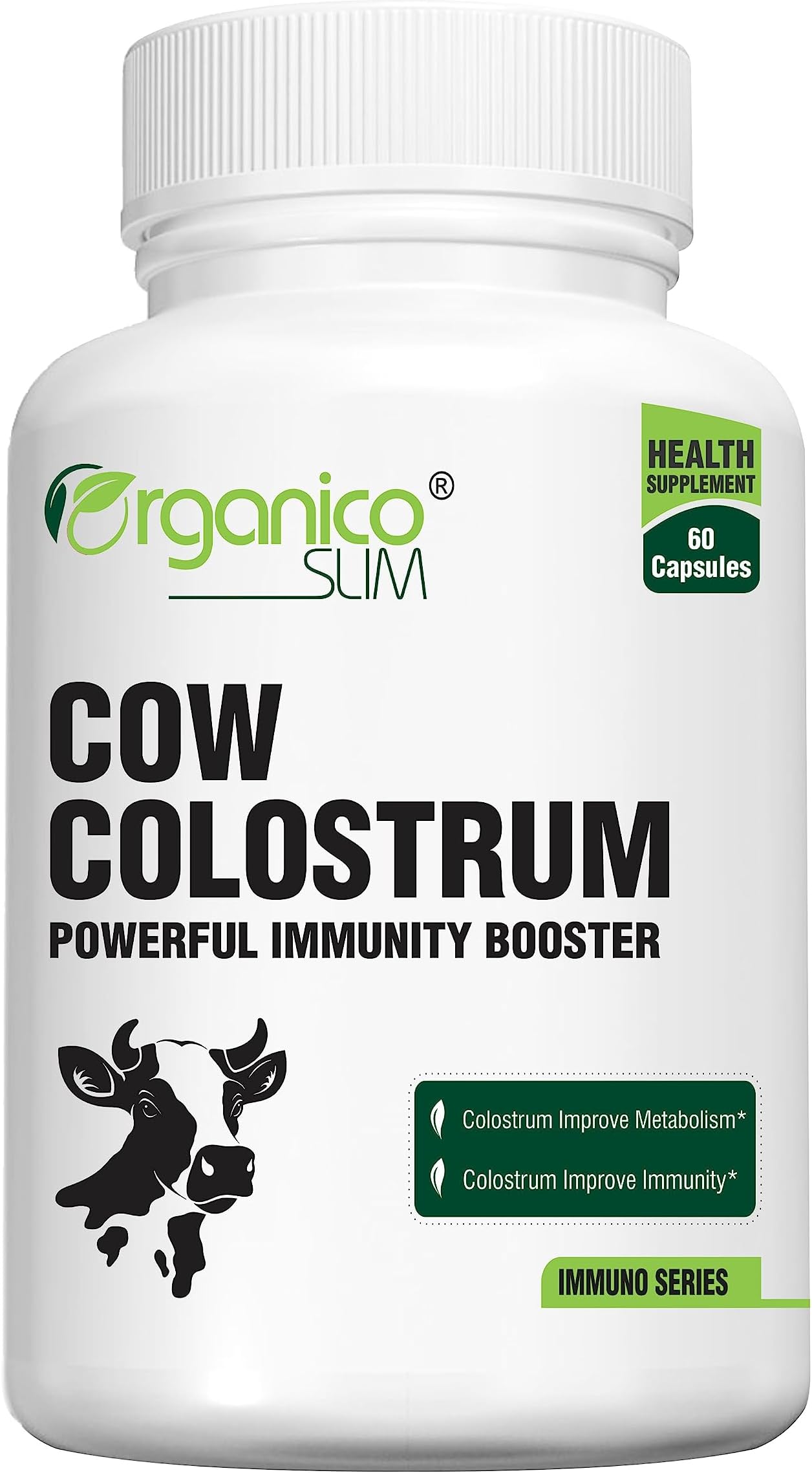 Organicoslim Cow Colostrum -60 Capsules, Ultimate Health Supplements For Immunity System Support(Pack of 1)