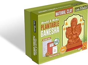 Little Birdie DIY Mould & Make Plantable Ganesha Kit | DIY Eco-Friendly Mould and Make Kit | Ganpati Murti Making Kit for Craft, Decoration | Gift for Kids & Adults