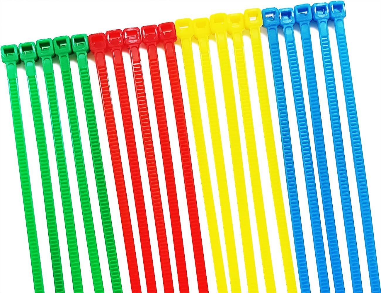 400PCS Colored Zip Ties 4 Inch Cable Ties, 4/6/8 Inch