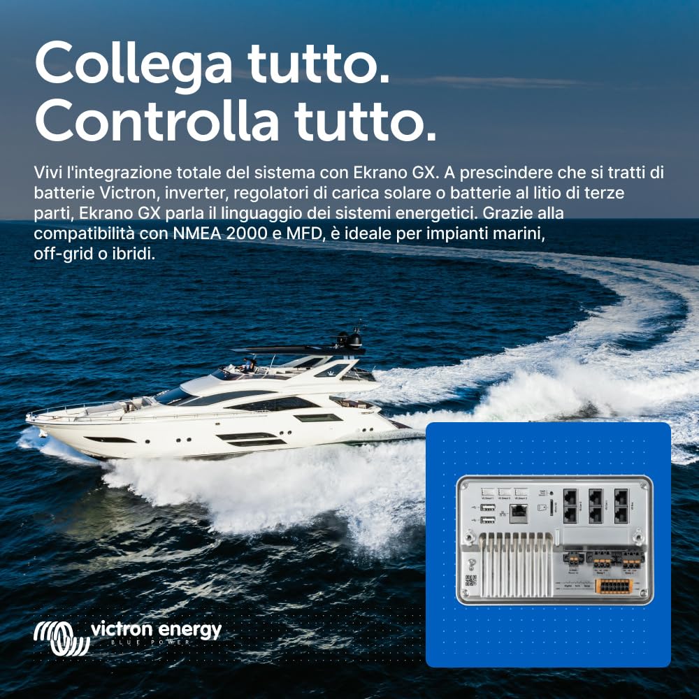 Victron Energy Ekrano GX con Display Integrato per Monitoraggio e Controllo del Sistema