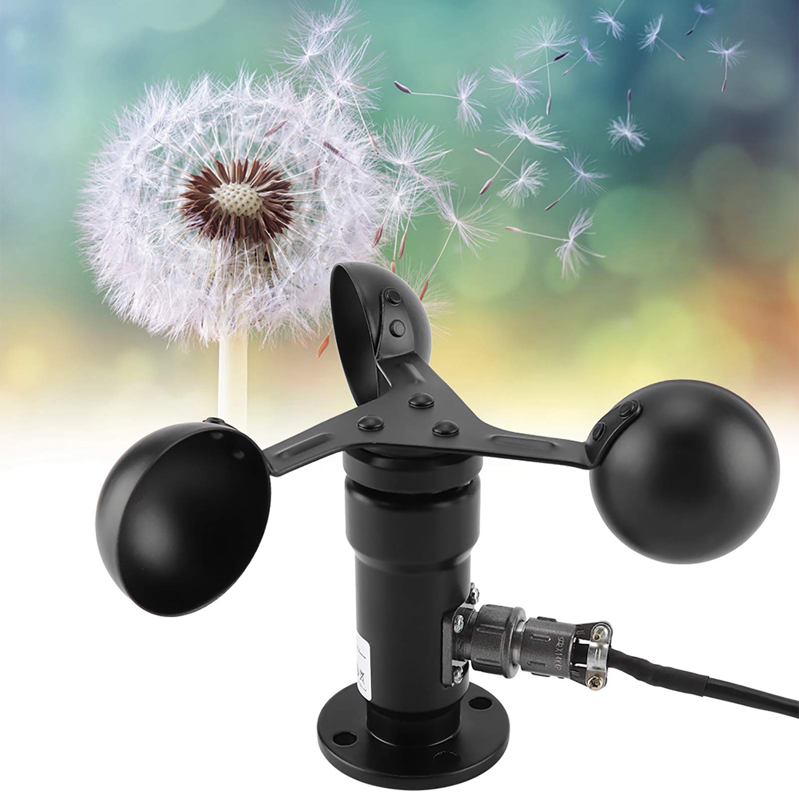 TOPINCN Windsensor, Windgeschwindigkeitsdetektor 4-20mA Impulssignalausgang Aluminiumlegierung 360-Grad-Windgeschwindigkeitssensor Anemometer Wettermesser-Kit
