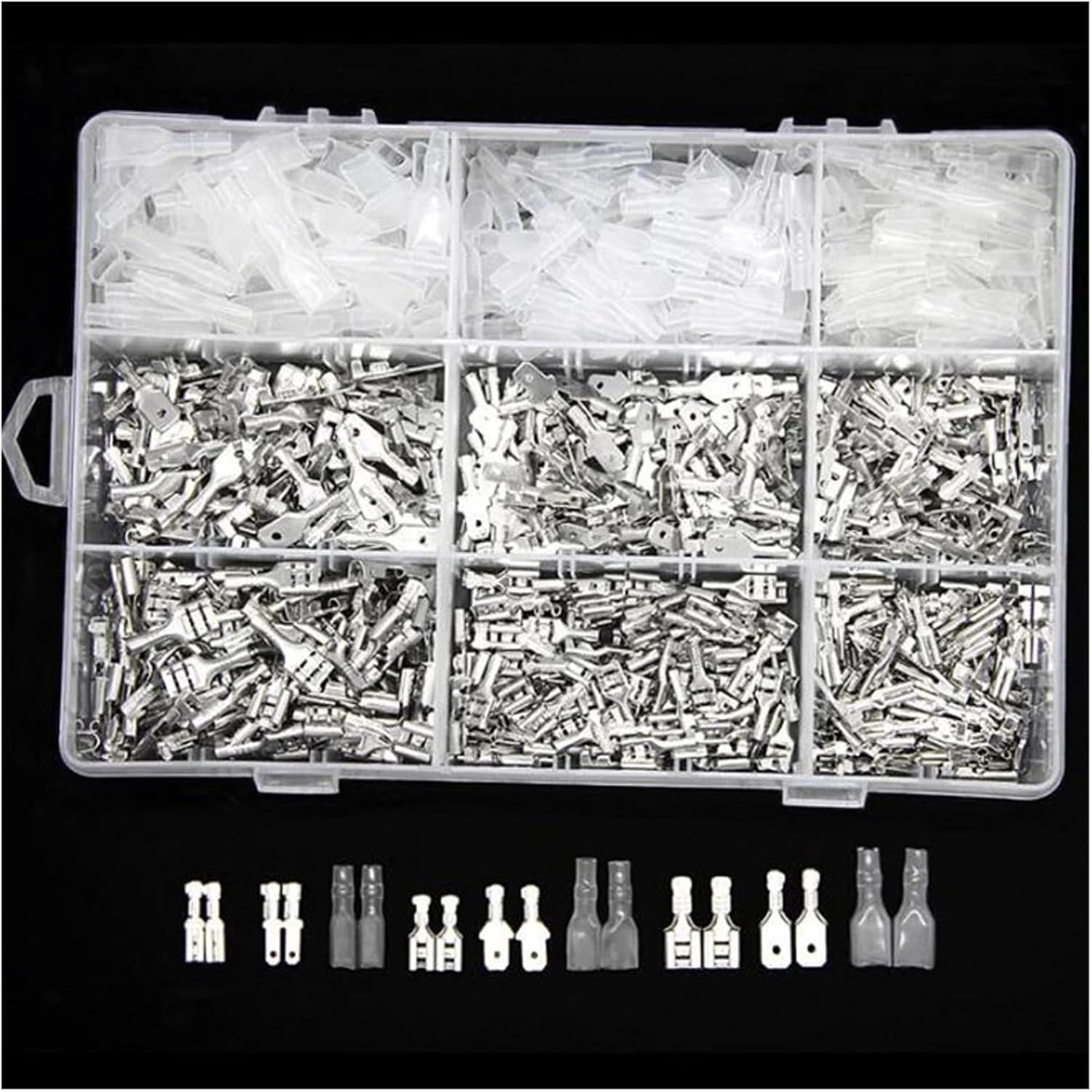 900Pcs/Set Insulated Electrical Wire Crimp Terminals 2.8/4.8/6.3mm Spade Connectors Assortment Kit with Box VUQLDHAYZ