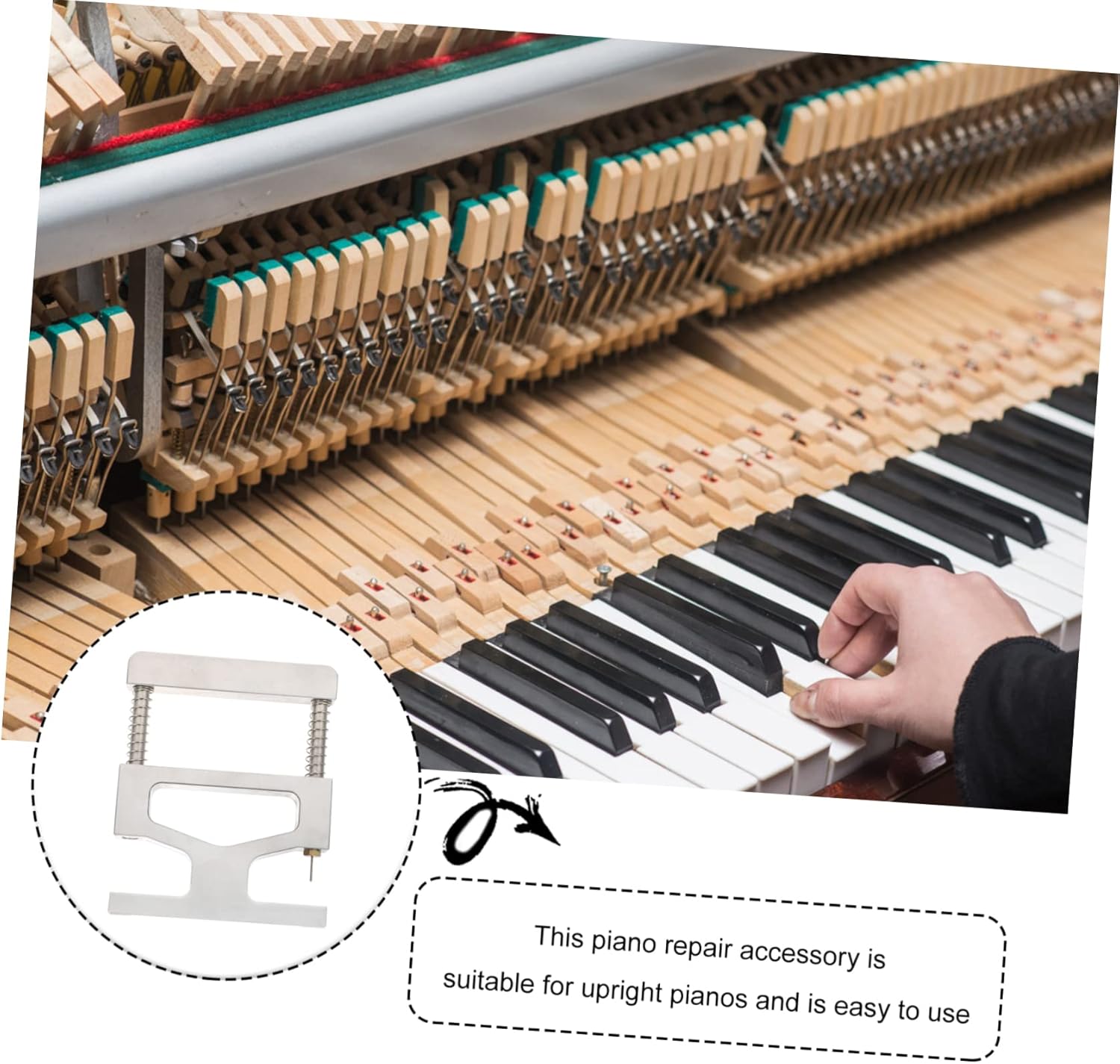 BESPORTBLE 1Pc Portable Piano Tuner Tool Shenda Needle Nailer for Piano Repair Compact and Durable Piano Accessory for Professionals Easy to Use and Carry