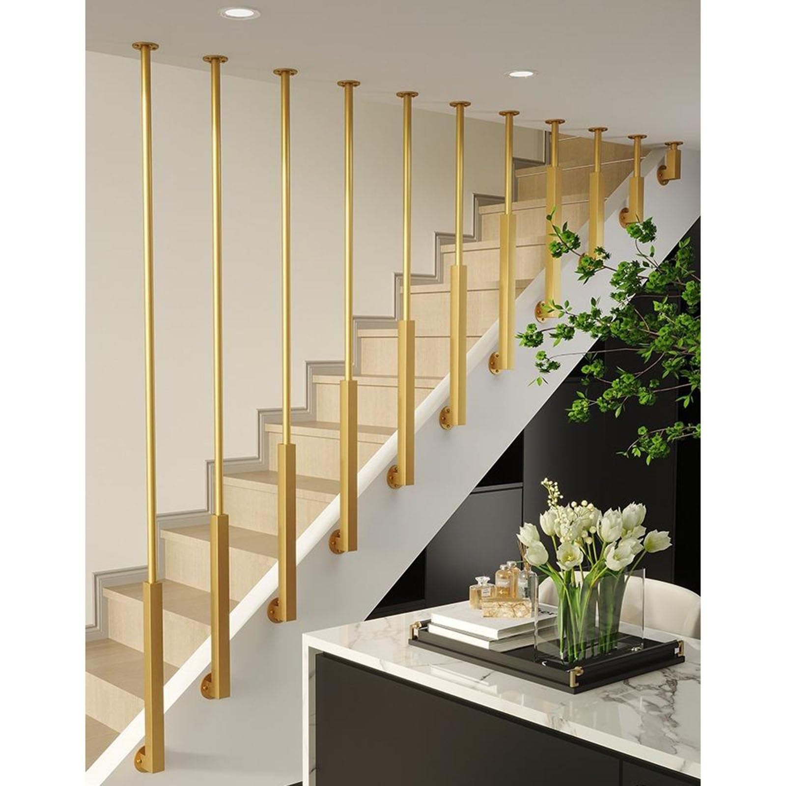 Broches d'escalier en métal à montage latéral pour pente et couloir
