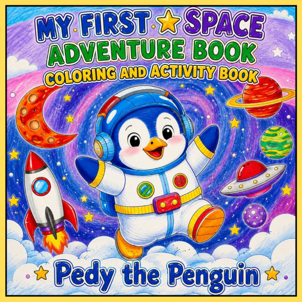 Pedy the Penguin: My First Space Adventure Book Coloring and Activity Book