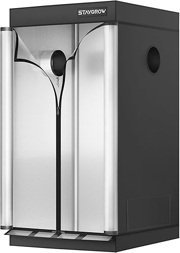 STAYGROW GT224 - Tienda de campaña de cultivo de 2 x 2, lona de Mylar reflectante de alta densidad 2000D, líder en la industria, sistema de tiendas