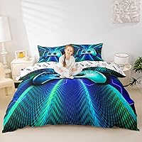 Vista 39 de Lindo juego de ropa de cama de elefante tamaño individual para habitación de niños y niños, juego de funda de edredón de animales kawaii, funda