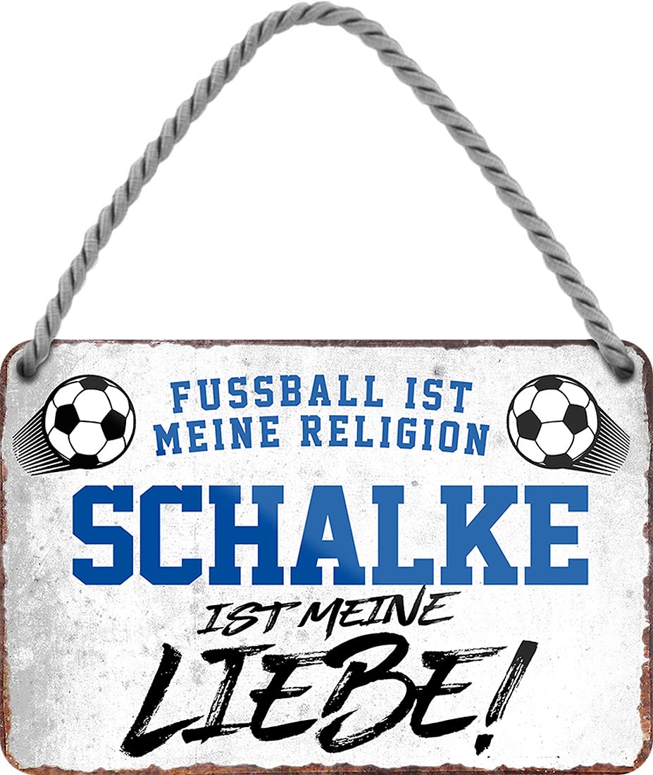 WOGEKA ART Targa in metallo retrò – Eintracht ist meine Liebe – Calcio – Divertente scritta come idea regalo per compleanno, Natale, decorazione