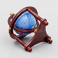 Vista 3 de Odoria Accesorios de decoración de casa de muñecas con globo mundial en miniatura, 1/12, marrón rojizo