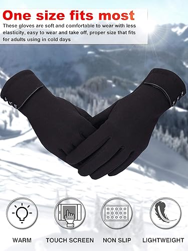 Miniatura 3 de Patelai 3 pares de guantes de invierno para mujer, para pantalla táctil, para mensajes de texto, resistentes al viento, forro polar, guantes cálidos