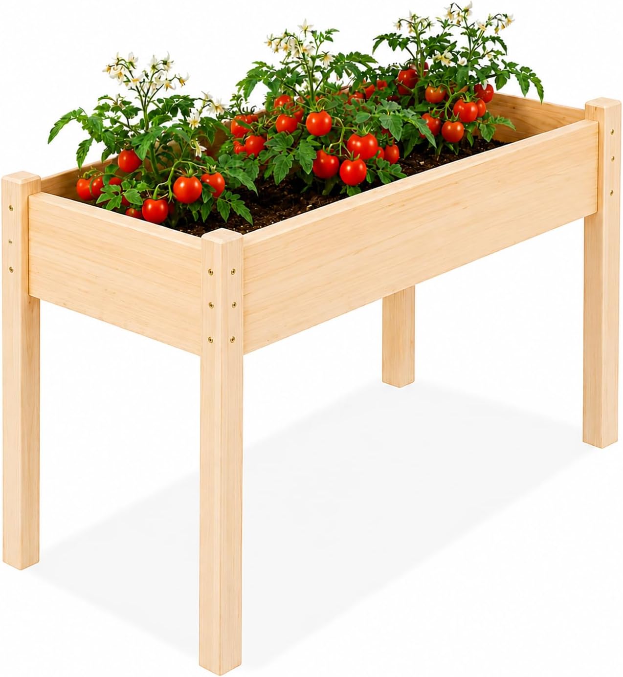Raised Garden Bed with Legs, Premium Fir Wood Elevated Garden Bed Planter Box for Vegetables, Herbs & Flowers, Outdoor/Indoor Raised Planter, 49.5" W x 24" D x 30" H