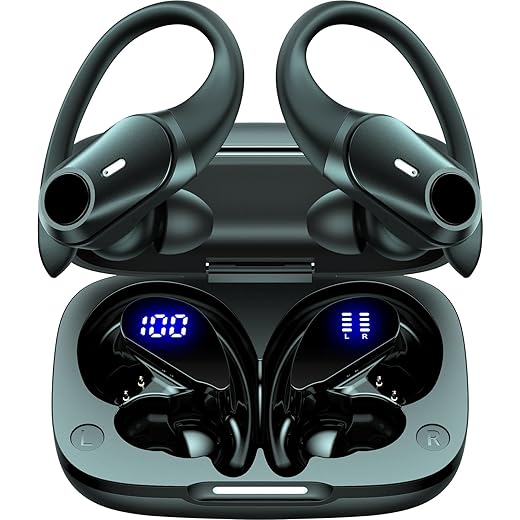 Over-Ear Hook Wireless Earbuds with 80-Hour Battery