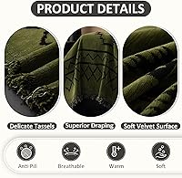 Vista 46 de VClife funda boho de sofá de felpilla para sofá seccional, funda antideslizante para sofá de 2 plazas, protector para mascotas con borlas, funda
