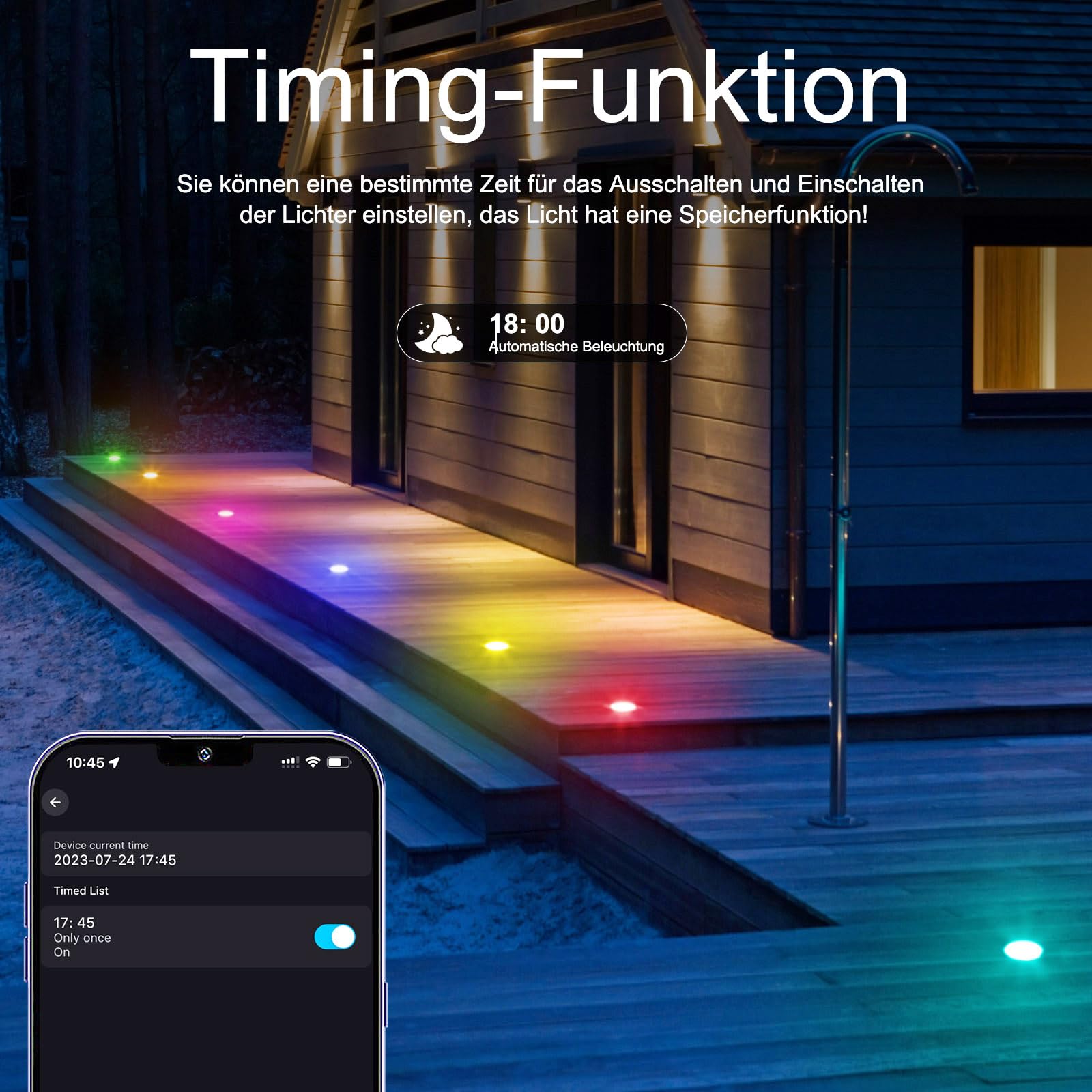 10er Set WiFi RGBIC LED Bodeneinbaustrahler Außen, Ø31mm Smart Terrassenbeleuchtung Warmweiß dimmbar, IP67 Wasserdicht Bodenstrahler kompatibel mit Alexa & Google Home, App-Steuerung