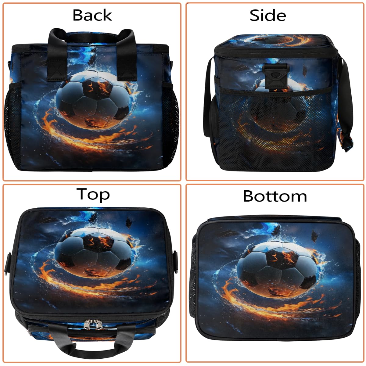 Mexpekil Borsa termica riutilizzabile a prova di perdite, borsa termica per il pranzo, per picnic, picnic, sport, calcio, per donne, uomini, lavoro, campeggio, spiaggia, ufficio, 24 lattine, 15 l