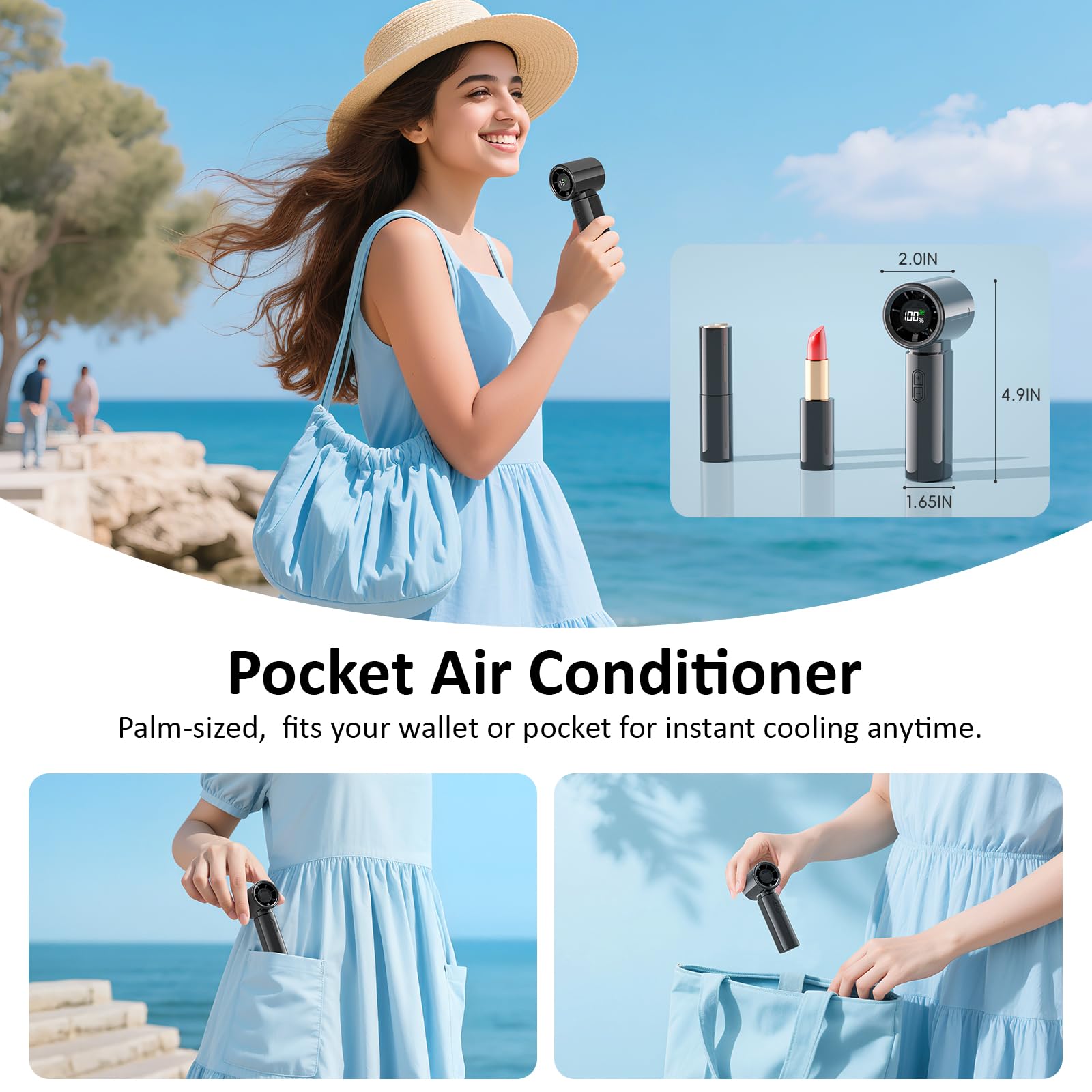 Amazon.com: HandFan 4000mAh Portable Handheld Turbo Fan, High