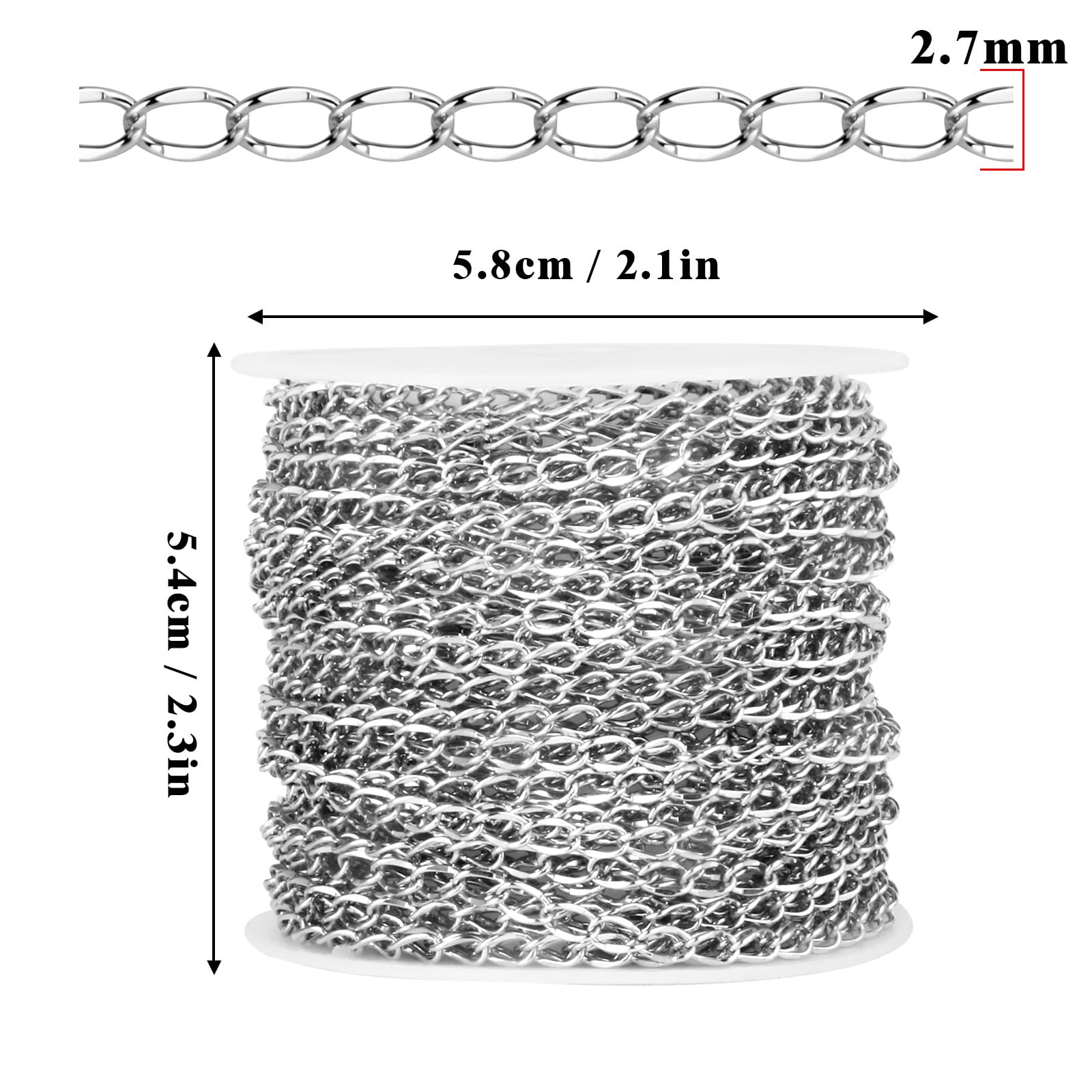 Stainless Steel Chains - 66ft Roll for Jewelry Making -2