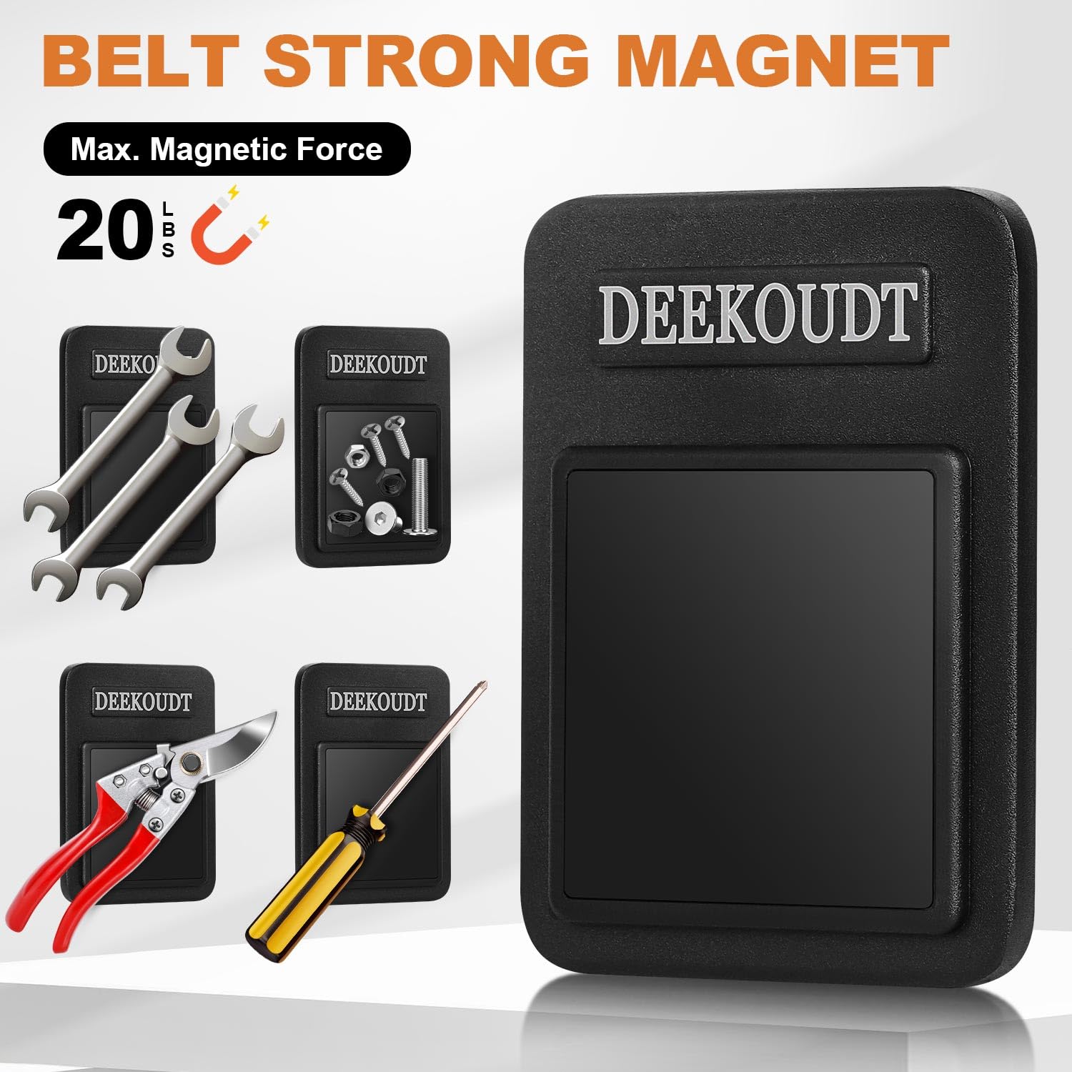 DEEKOUDT 1pcs Magnetic Belt Tool Holder, Heavy Duty Aluminum & Magnetic, 2.44in x 3.35in, Black, 2.44inch*3.35inch - Image 3