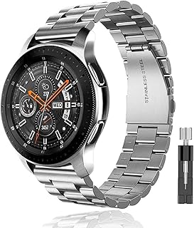 WUWOCJ 22MM Stainless Steel Quick Release Watch Band Compatible with Samsung Galaxy Watch 46mm/Samsung Gear S3 Frontier/Samsung Gear S3 Classic/Huawei Watch 2 Classic/Pro (Silver)