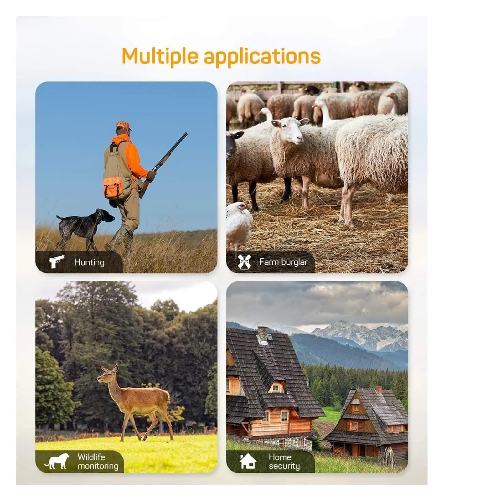 Kamera Obserwacyjna Myśliwska 1080P Wykrywacz Dzikich Zwierząt HD Wodoodporny Wyzwalacz Bezpieczeństwa Zewnętrzne Pułapki Fotograficzne Dzikiej Przyrody WyraźNe Obrazy I Filmy(With 8 GB)