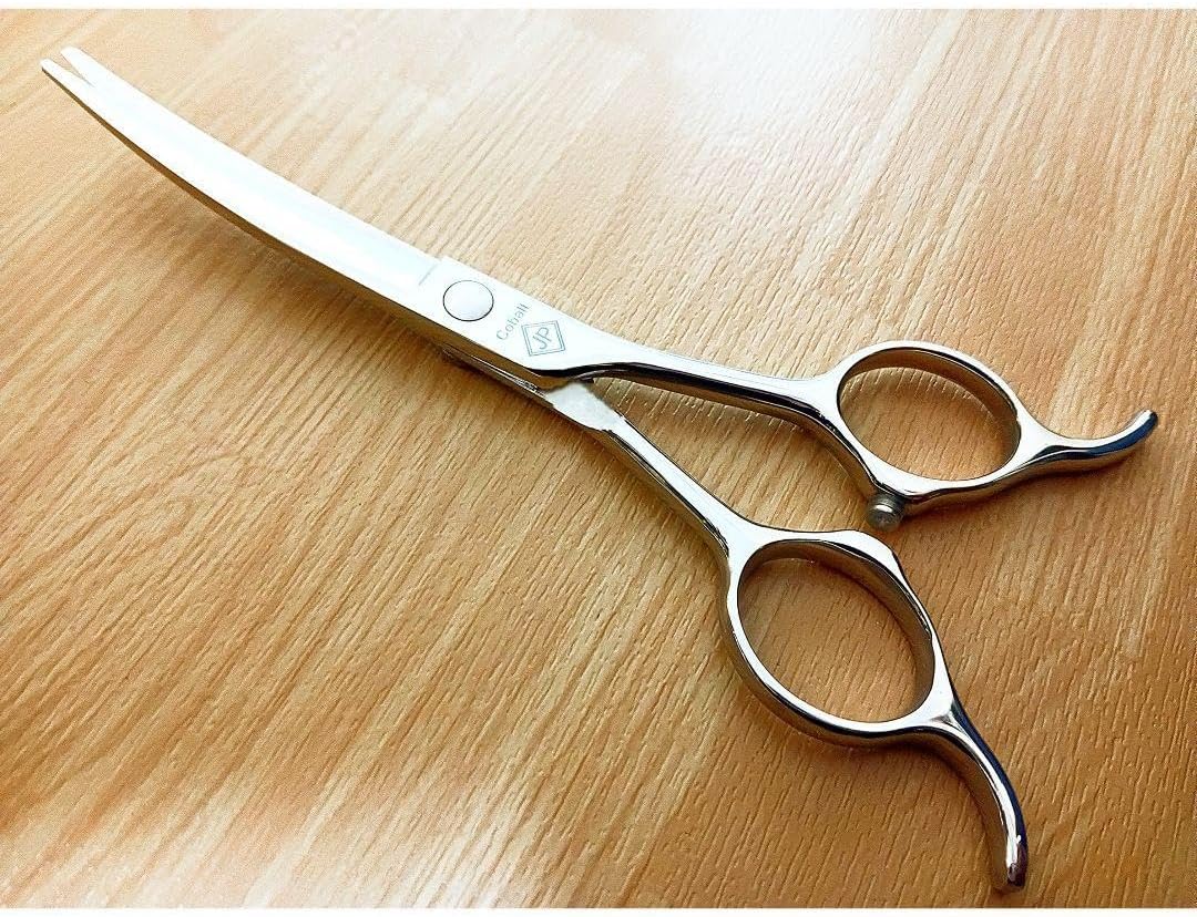 6inchスパッと快適に切れるカーブシザートリミング犬猫トリマーペット