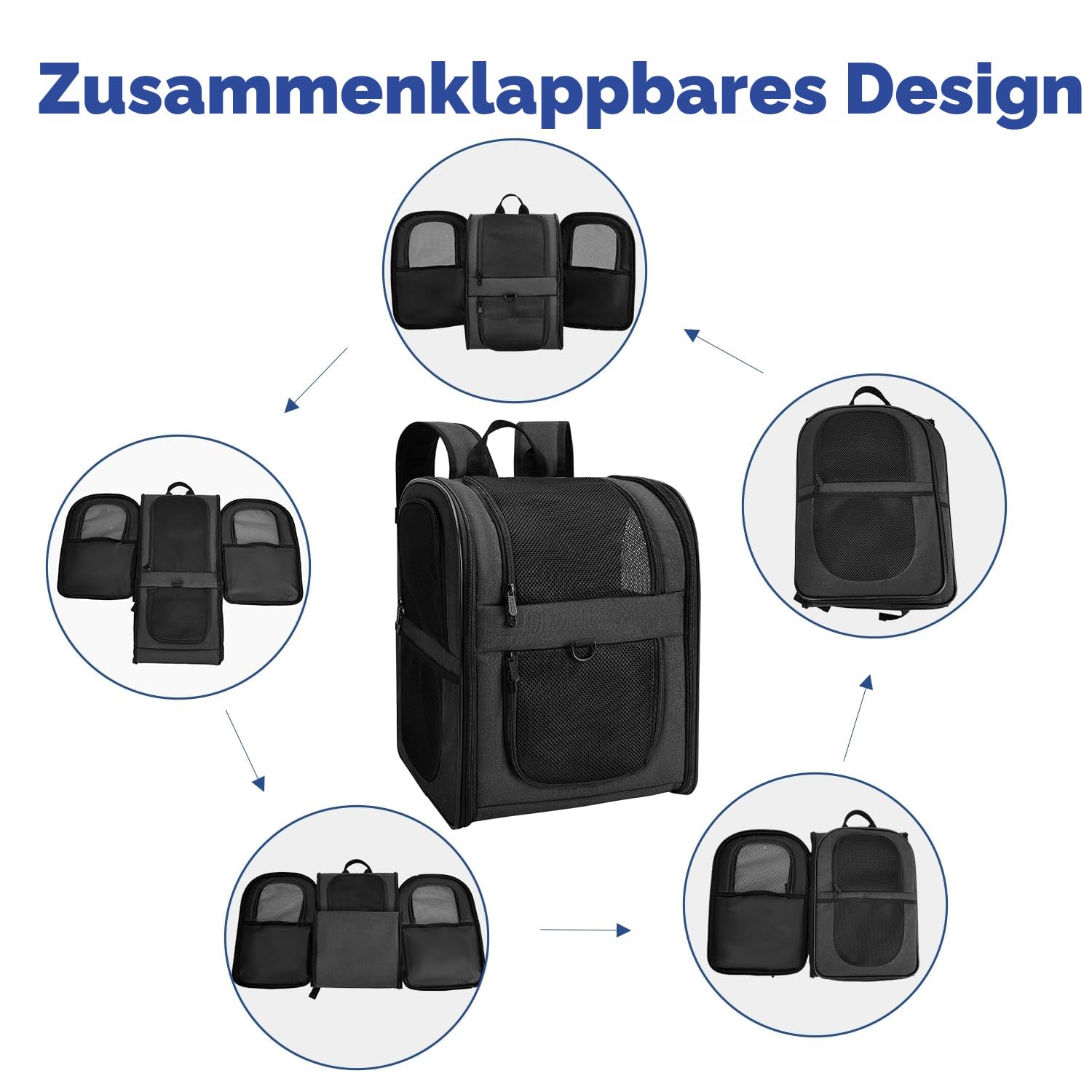Apollo Walker Tragerucksack für Hunde und Katzen für mittelgroße und kleine Haustiere – belüftetes, sicheres Design mit gepolsterter Rückenpartie, atmungsaktiver Mesh-Haustierrucksack für Wandern