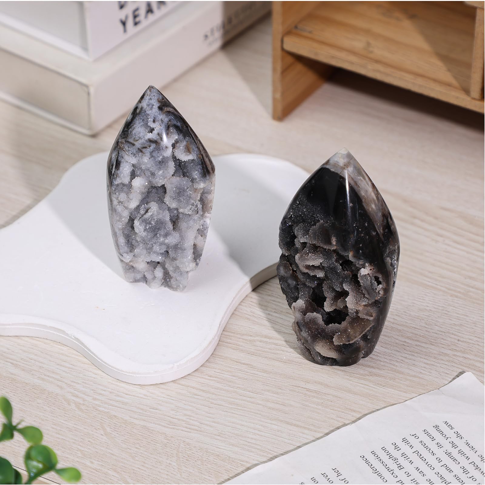 Sfalerite naturale cluster di cristallo per decorazione domestica, geodo di cristallo a forma di fiamma per meditazione chakra equilibrio, 201-300 g