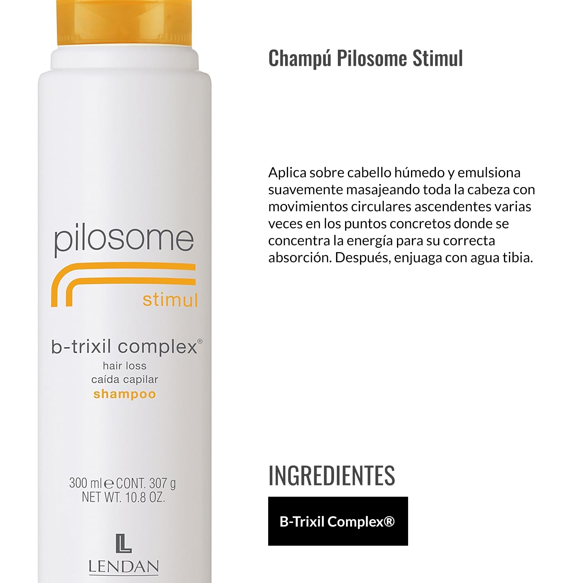 Champú Anticaída LENDAN Pilosome Stimul B-Trixil Complex 300 ml Estimula el Crecimiento del Cabello