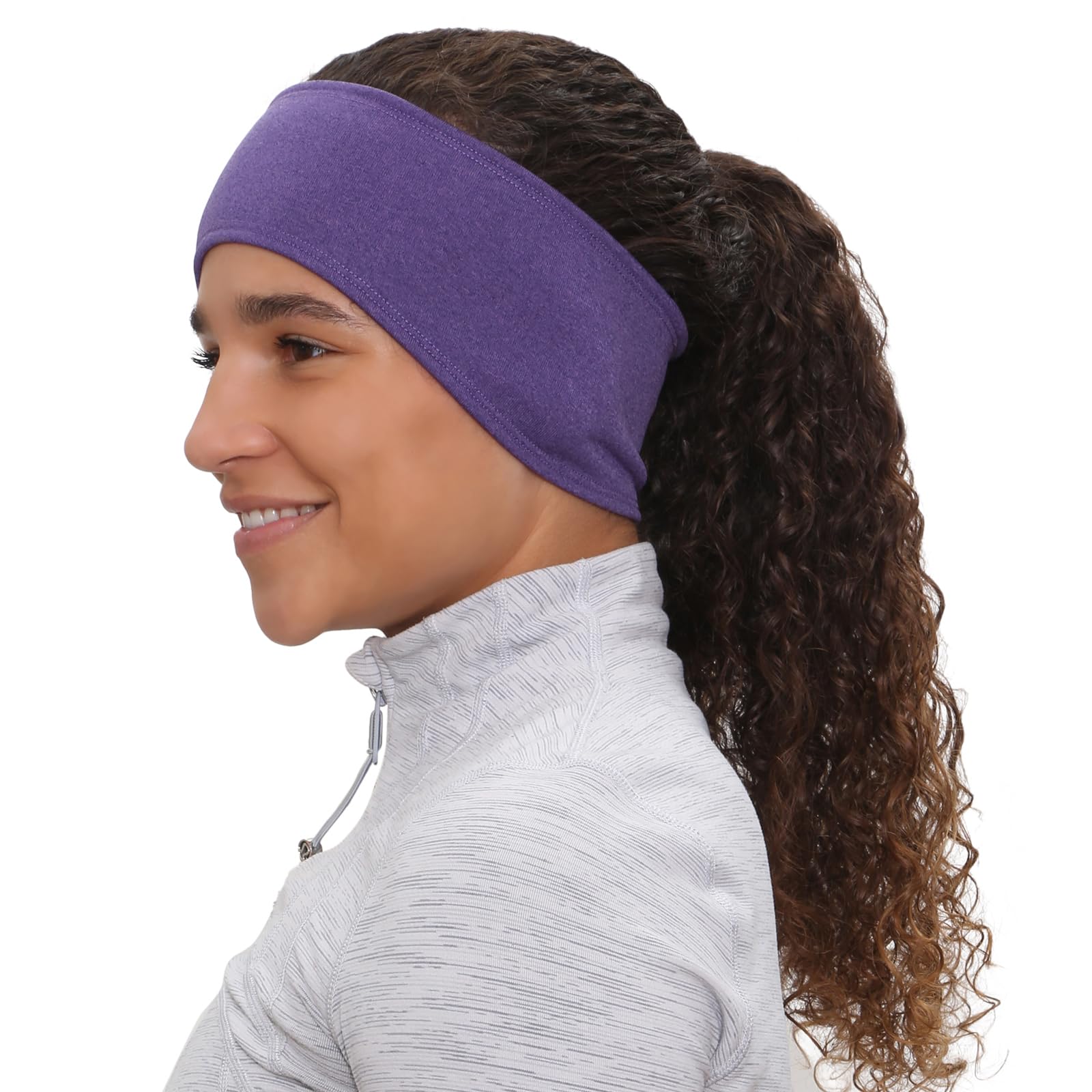 TrailHeads Tempo Running Headband | Ear Protection | Moisture Wicking Headband (heather purple)