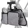 Vive Side Bag for Rollators, Wheelchairs, Walkers - Tote Organizer with Phone Pocket - Storage Travel Pouch - Small Hanging Stroller Accessories for Women, Men, Seniors - Non Slip Cup Holder