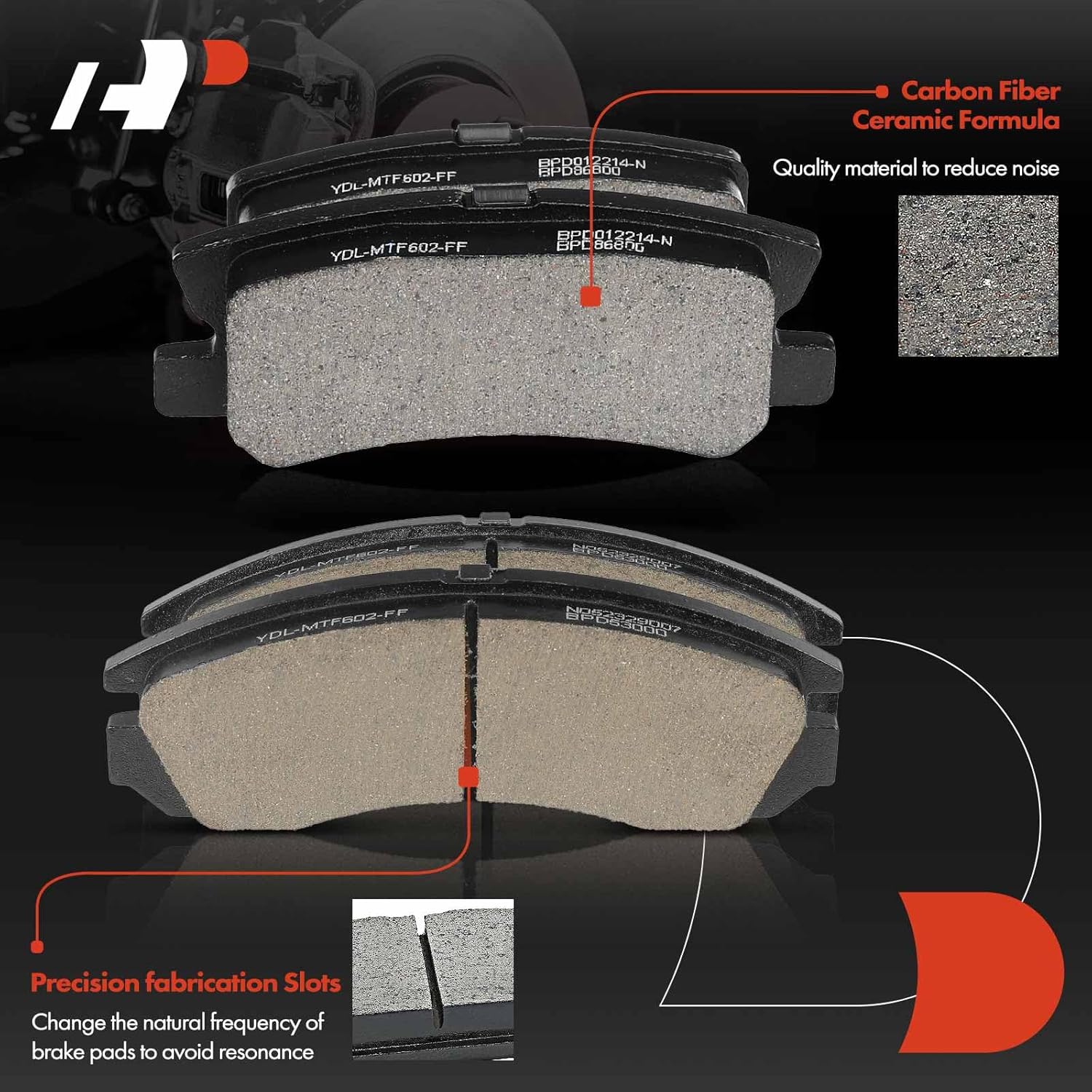 A-Premium Front Vented and Rear Solid Disc Brake Rotors + Ceramic Pads Kit Compatible with Select Mitsubishi Models - Lancer 2009-2015, 12-PC Set