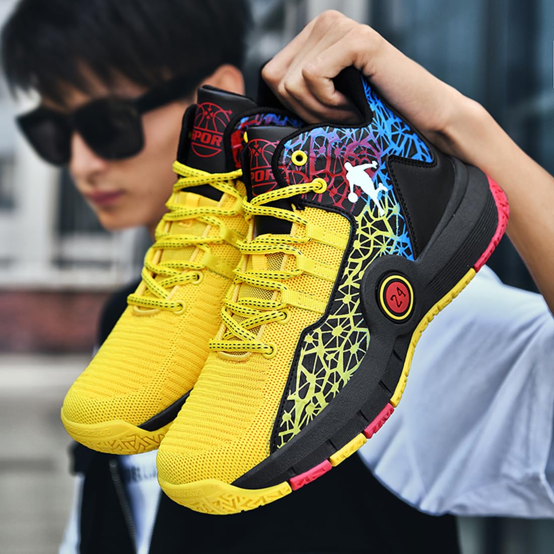 Zapatillas de Baloncesto para Hombre Antideslizantes Calzado de Baloncesto para Hombre Masculino Zapatos de Baloncesto Aire Libre Deportivas Calzado
