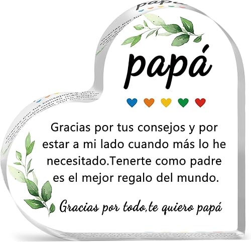Regalos para papá, regalos para papá, abuelo, de hija, hijo, nietos, el mejor regalo de papá, regalo de cumpleaños para papá, placa acrílica,
