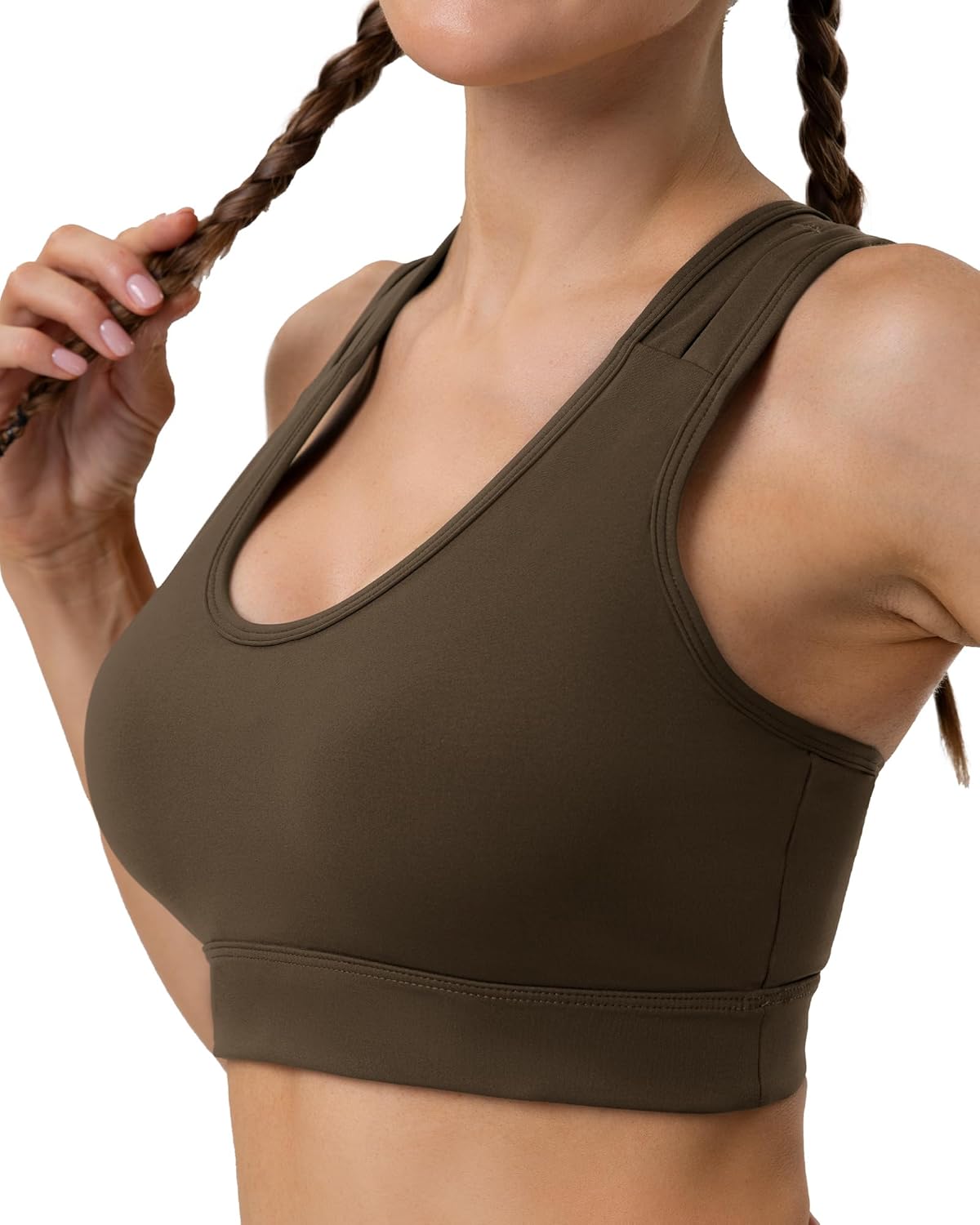 Sports Bras for Women High Support, Molded Cup High Impact Criss Cross Back Workout Yoga Bra No Removable Padded Bra