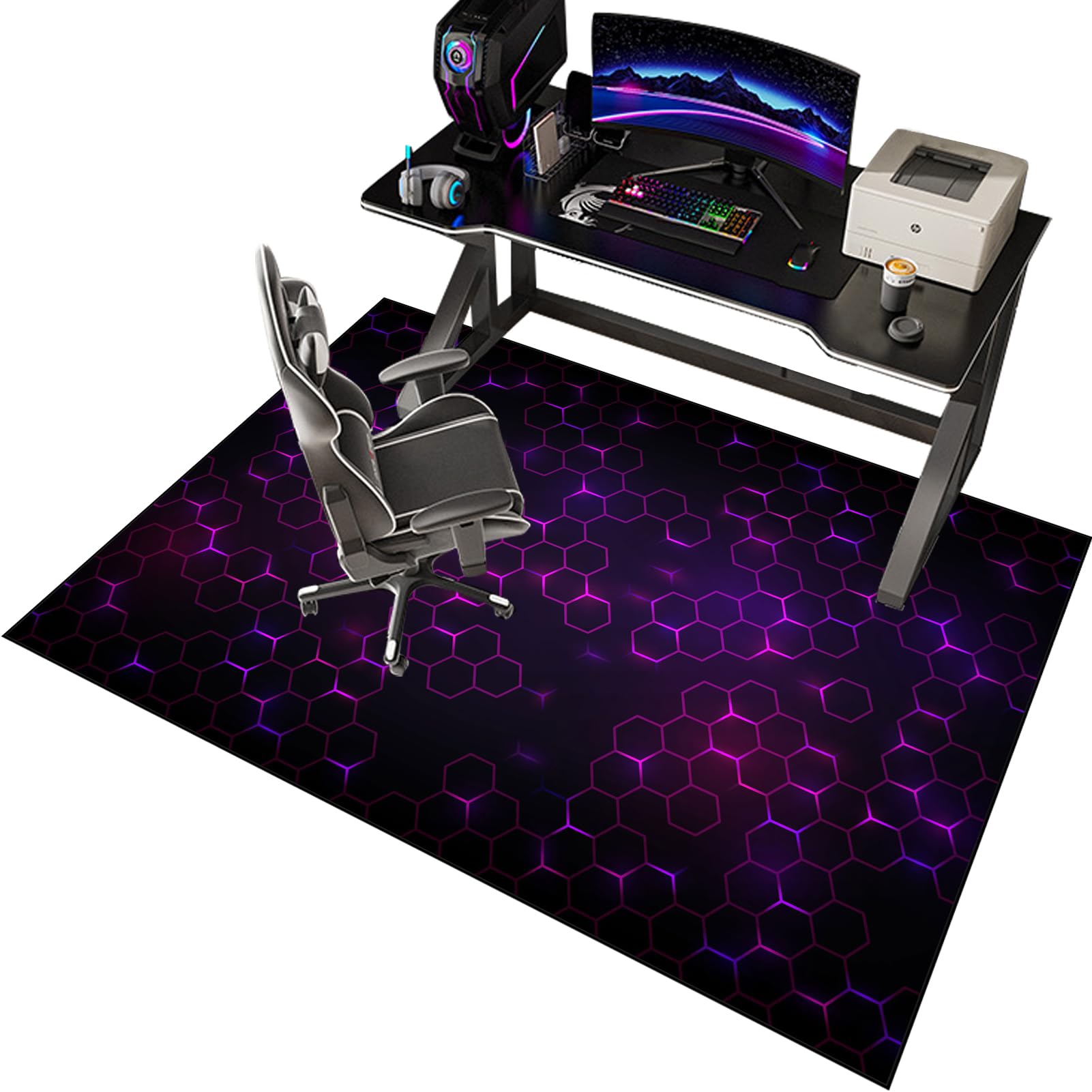 EYKWKB 90 x 140 cm Office Chair Mat for Carpets Carpet Protector Floor Mat Desk Chair Mat for Carpeted Floors Gaming Chair Mat Floor Protector for Office and Home Desk Chairs