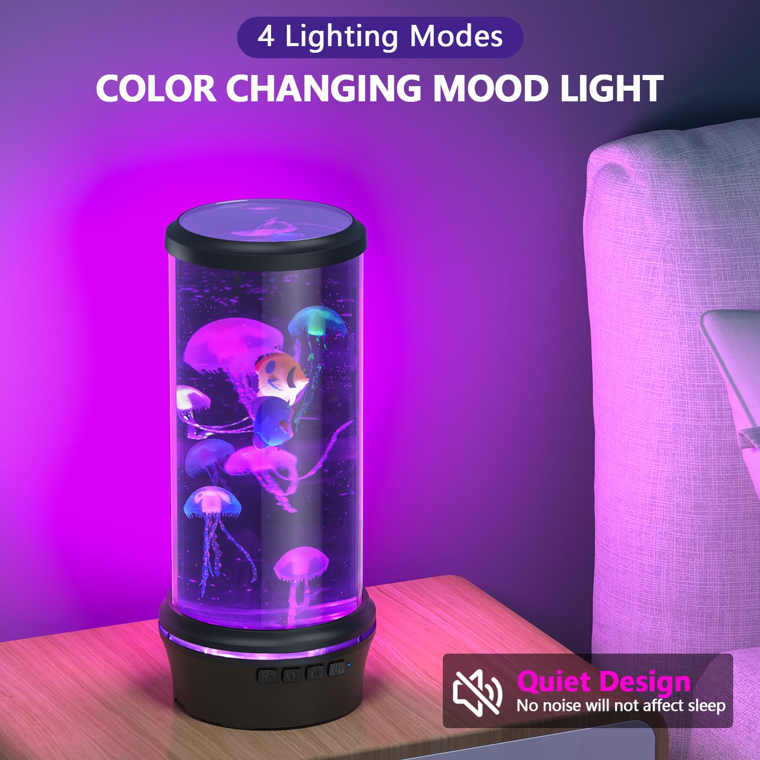 Kangtaixin Lampe lave LED - 8 couleurs LED Mood Lampe Méduse Aquarium Lampe pour Enfants, Amis, Cadeaux D'anniversaire