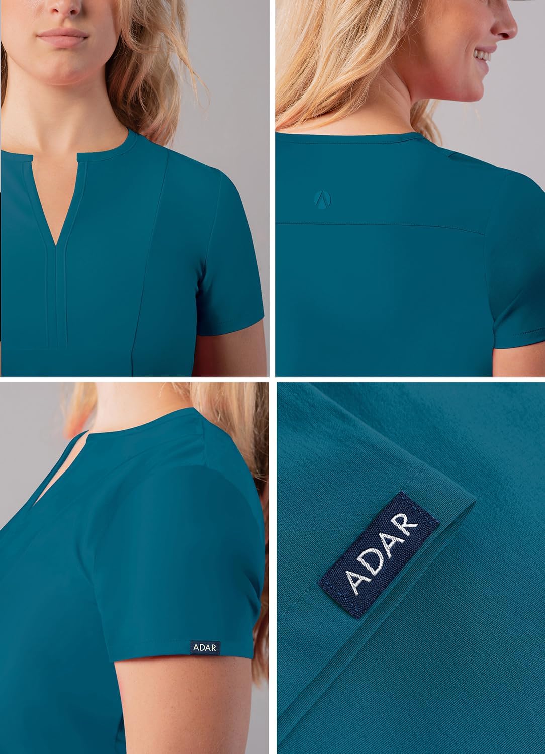 Adar Addition Scrubs for Women - Notched V-Neck Scrub Top - Image 2