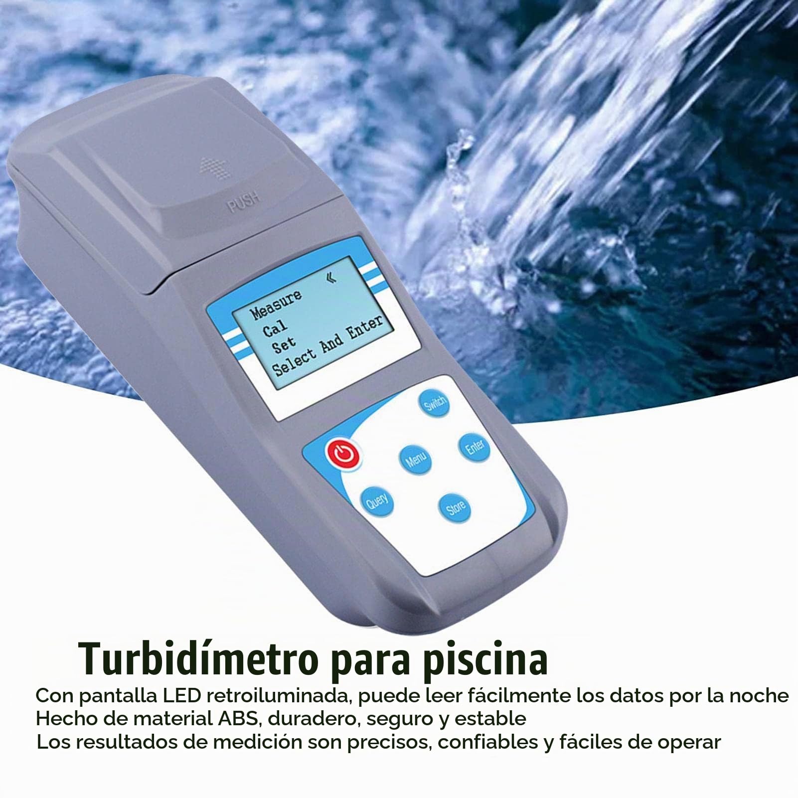Medidor De Turbidez Digital, Turbidímetro De Alta Precisión ABS De 500 G, Medidor De Turbidez Electrónico con Pantalla LED, Analizador De Turbidez para Piscinas, Industria Alimentaria, Laboratorio
