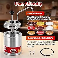 Vista 4 de Dispensador de queso Nacho con bomba de acero inoxidable, calentador de queso de 2.6 cuartos de galón, dispensador de bomba de queso caliente