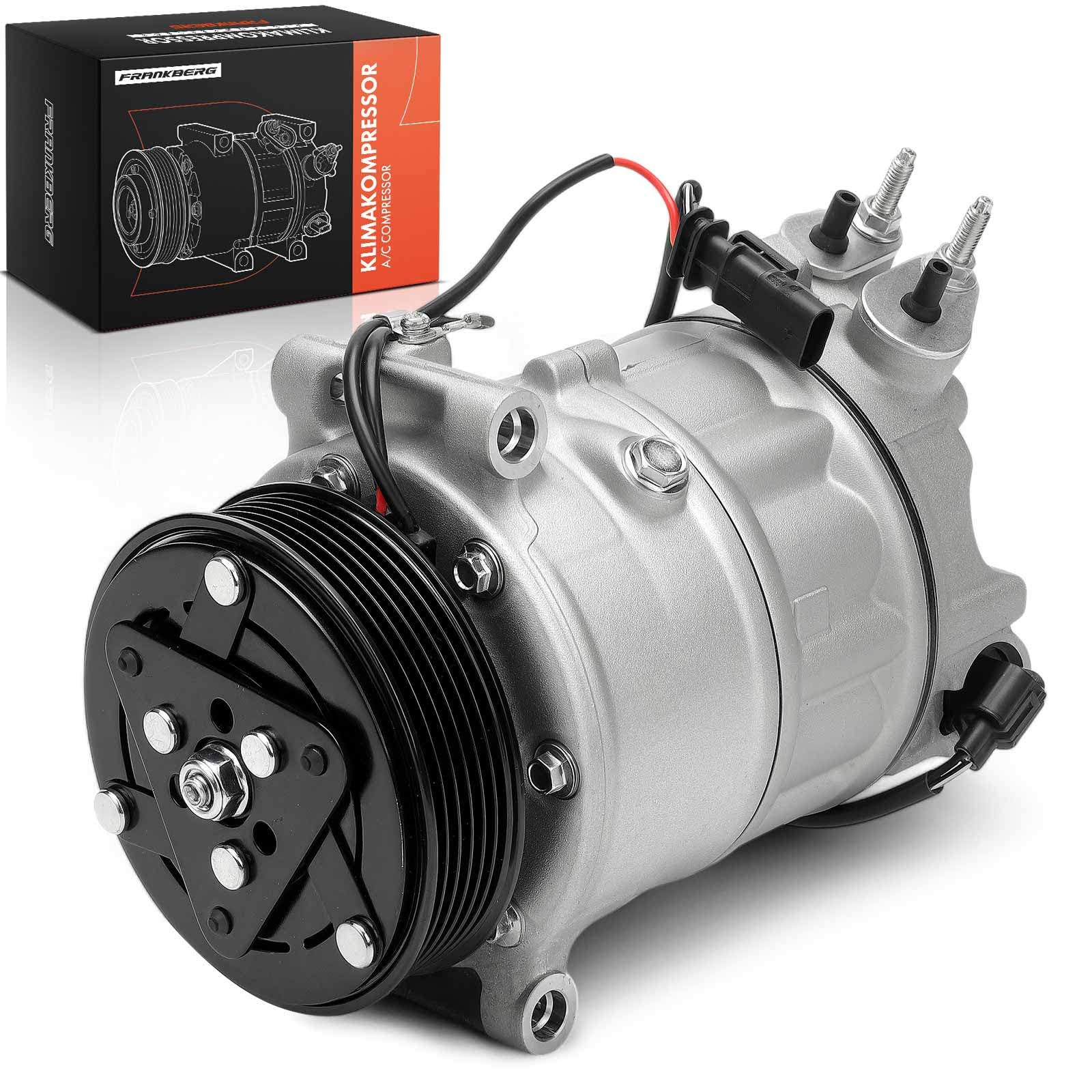 Frankberg Compresor de aire acondicionado con embrague Compatible con Rang.e Rove.r IV L405 Rang.e Rove.r Sport L494 Rang.e Rover Velar L560 Discovery V L462 XF X260incl. aceite premezclado