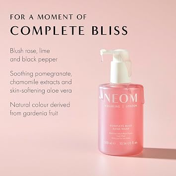 NEOM Complete Bliss Hand Wash, Rose, Lime & Black Pepper, 300ml