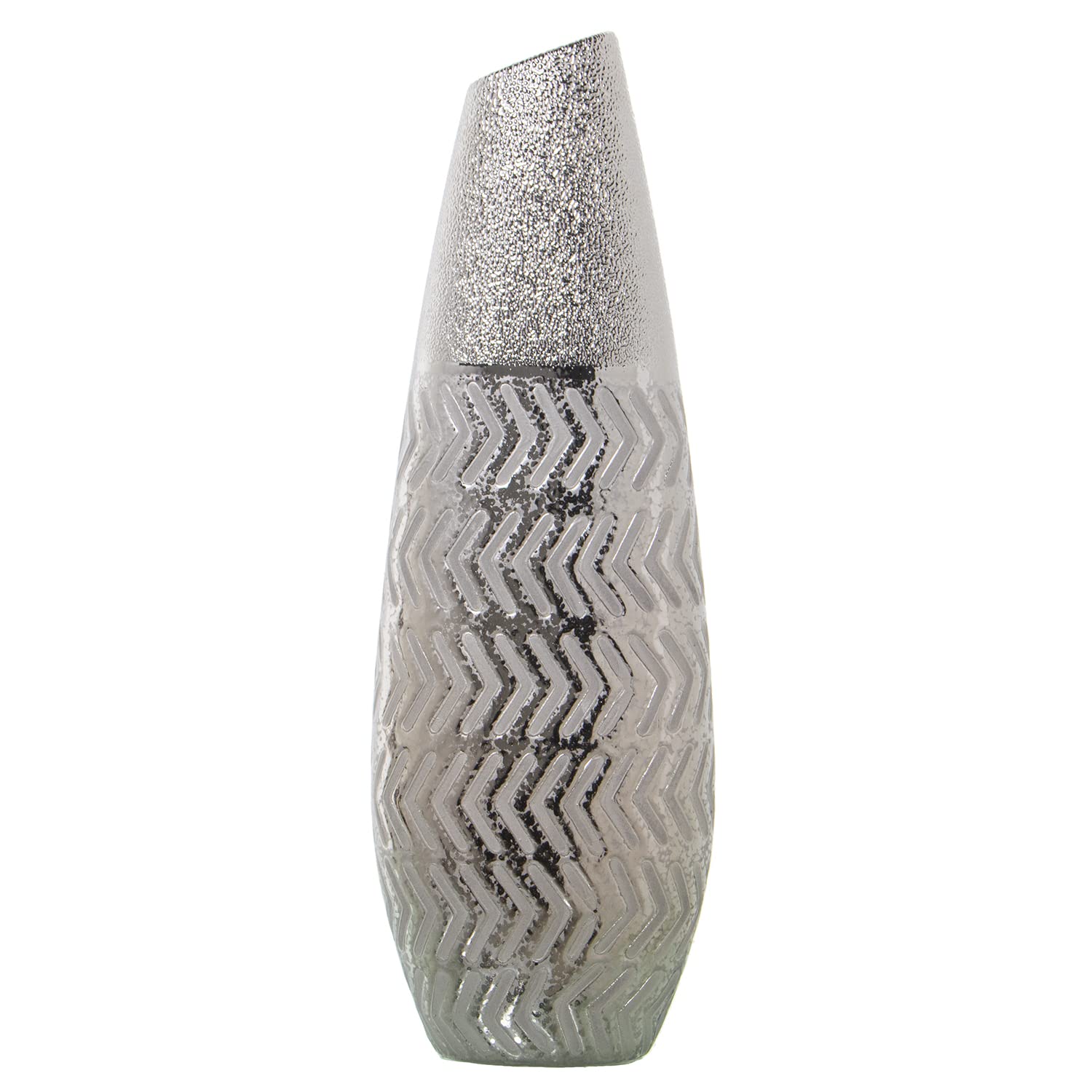 Vase en céramique argentée pour créer une ambiance poétique et scintillante