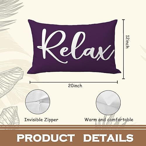 Miniatura 5 de NATSUNO Funda de almohada Relax de 12 x 20 pulgadas, funda de almohada lumbar relajada, almohadas decorativas amarillas, fundas de almohada