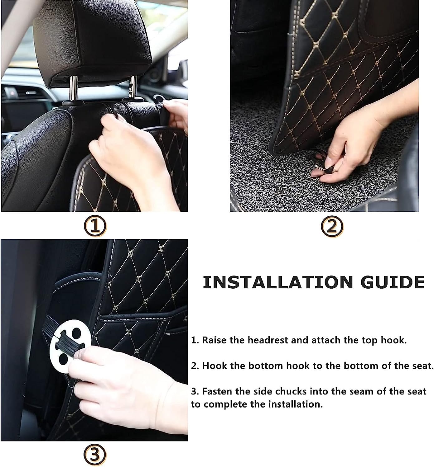 2pcs Coche Almohadilla Antipatadas para VW Hatchback Arteon/Beetle/Fox, Niños Protectores Alfombrilla Antisuciedad con Bolsa de Almacenamiento, B Long