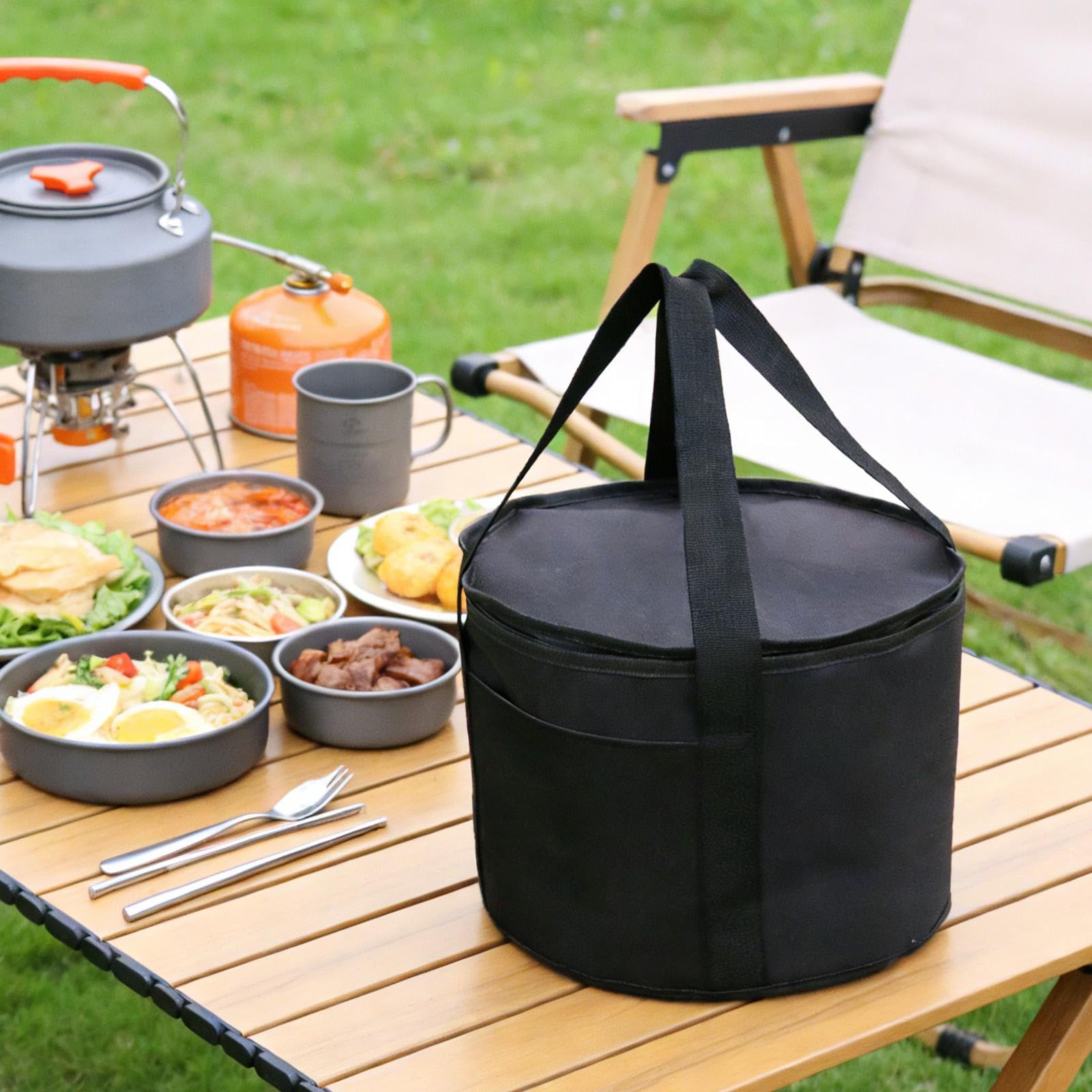 Campingkocher Tasche Aufbewahrungsbeutel für Grill Kochwerkzeug Tragetasche Oxford Material mit Stabilem Griff für Outdoor Barbecue Picknick Männer Ge
