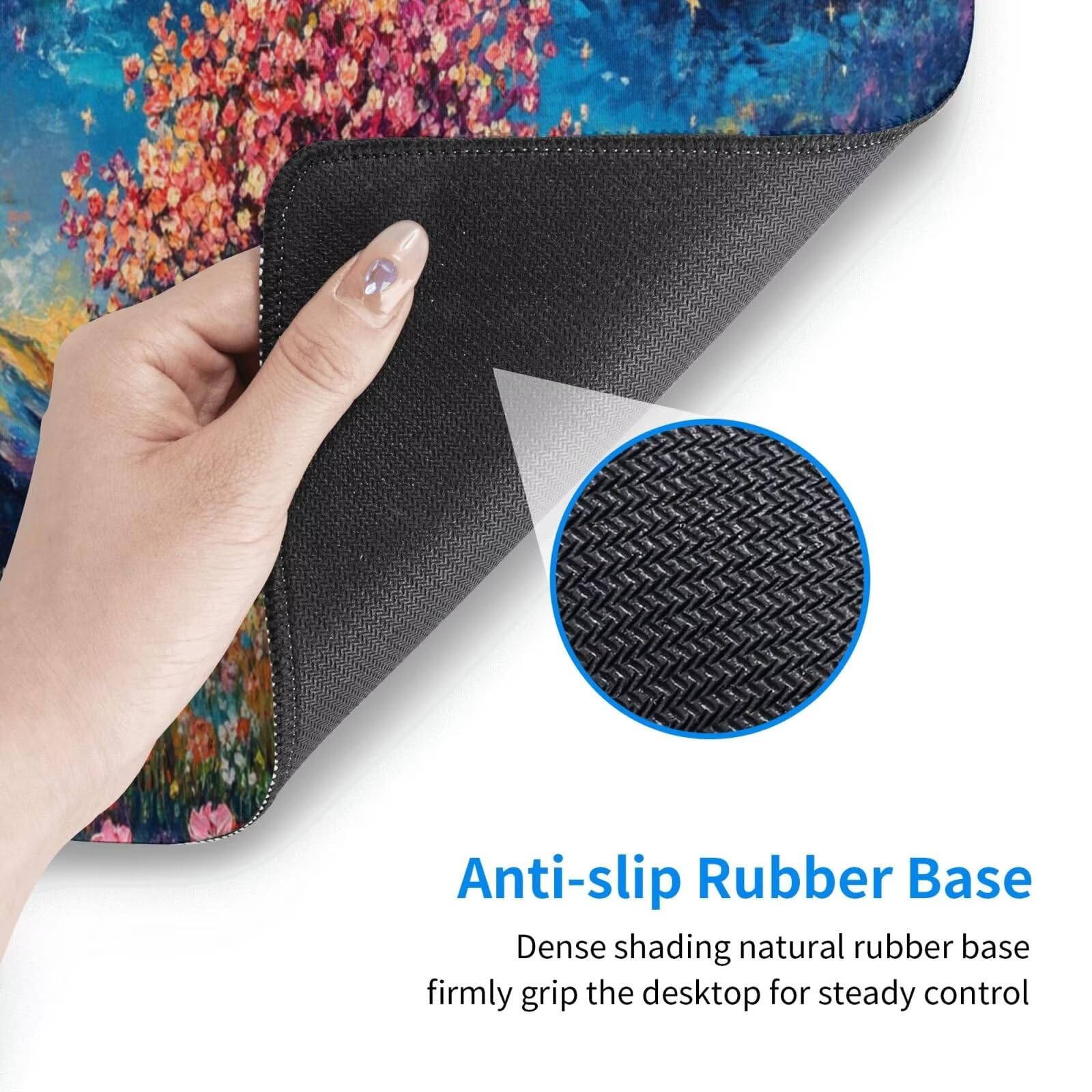 Podkładka pod mysz w kwiaty XXL mata na biurko drzewo 1600 x 800 x 3 mm mata biurkowa zmywalna podkładka do gier na laptopa, z antypoślizgową gumową podstawą do gier, PC, pracowników biurowych Y1353